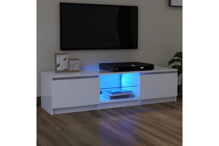 TV-taso LED-valoilla valkoinen 140x40x35,5 cm - Tv taso & Mediataso