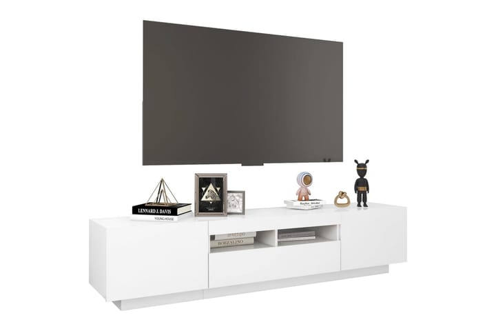TV-taso LED-valoilla valkoinen 180x35x40 cm - Valkoinen - Tv taso & Mediataso