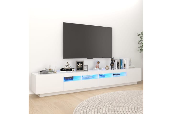 TV-taso LED-valoilla valkoinen 260x35x40 cm - Valkoinen - Tv taso & Mediataso