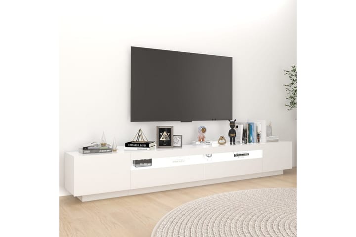 TV-taso LED-valoilla valkoinen 260x35x40 cm - Valkoinen - Tv taso & Mediataso