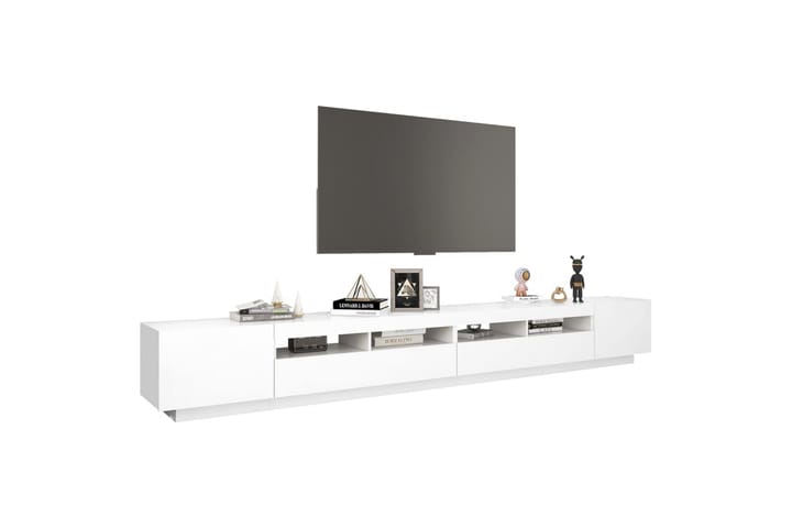 TV-taso LED-valoilla valkoinen 300x35x40 cm - Valkoinen - Tv taso & Mediataso