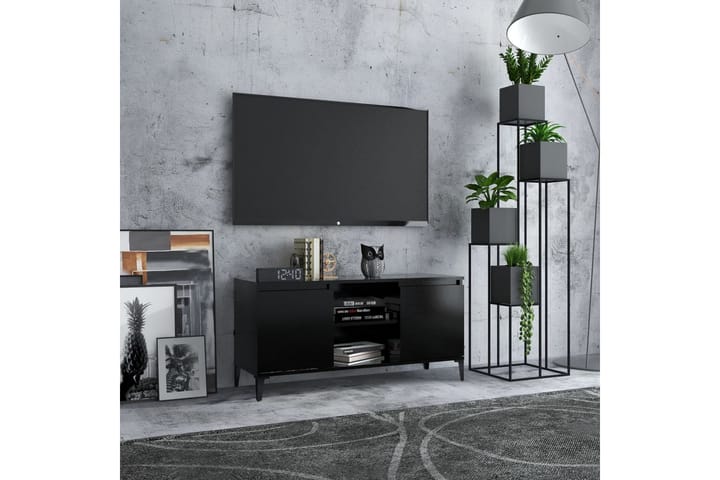 TV-taso metallijaloilla musta 103,5x35x50 cm - Musta - Tv taso & Mediataso