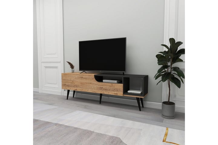 Tv-taso Mul 150 cm - Ruskea/Antrasiitti - Tv taso & Mediataso