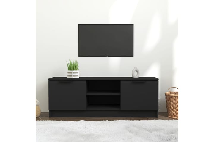 TV-taso musta 102x35x36,5 cm tekninen puu - Musta - Tv taso & Mediataso