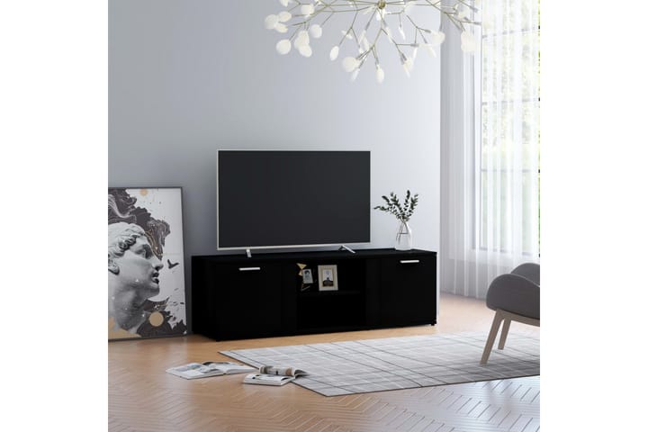 TV-taso musta 120x34x37 cm lastulevy - Musta - Tv taso & Mediataso