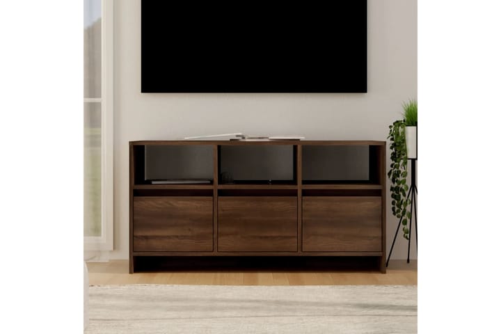 TV-taso ruskea tammi 102x37,5x52,5 cm lastulevy - Ruskea - Tv taso & Mediataso