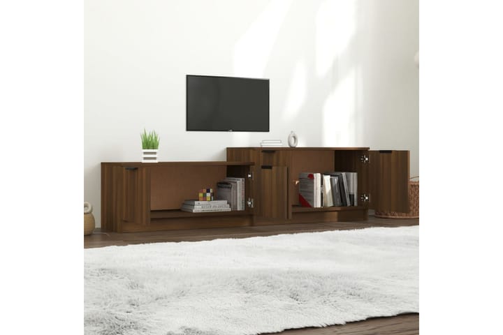 TV-taso ruskea tammi 158,5x36x45 cm tekninen puu - Ruskea - Tv taso & Mediataso