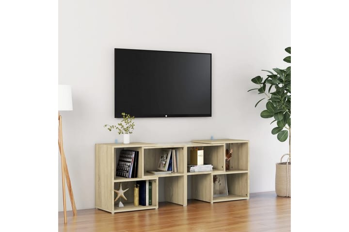 TV-taso Sonoma tammi 104x30x52 cm lastulevy - Ruskea - Tv taso & Mediataso