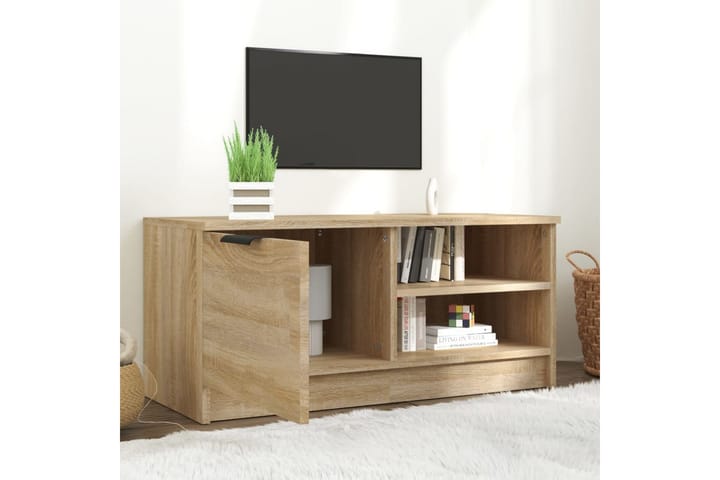 TV-taso Sonoma-tammi 80x35x36,5 cm tekninen puu - Ruskea - Tv taso & Mediataso