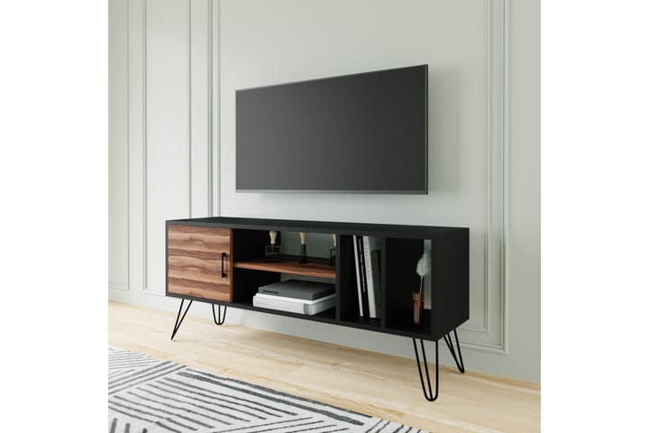 TV-taso TISSELT 150 cm - Musta/Ruskea - Tv taso & Mediataso