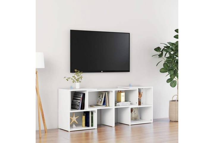 TV-taso valkoinen 104x30x52 cm lastulevy - Valkoinen - Tv taso & Mediataso