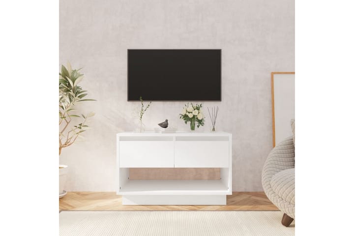TV-taso valkoinen 70x41x44 cm lastulevy - Valkoinen - Tv taso & Mediataso