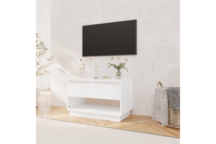 TV-taso valkoinen 70x41x44 cm lastulevy - Valkoinen - Tv taso & Mediataso