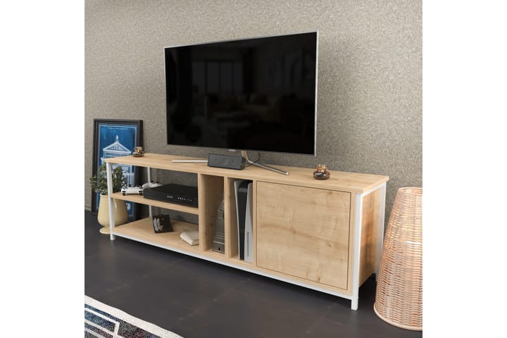 TV-taso Zakkum 140x50,8 cm - Valkoinen - Tv taso & Mediataso