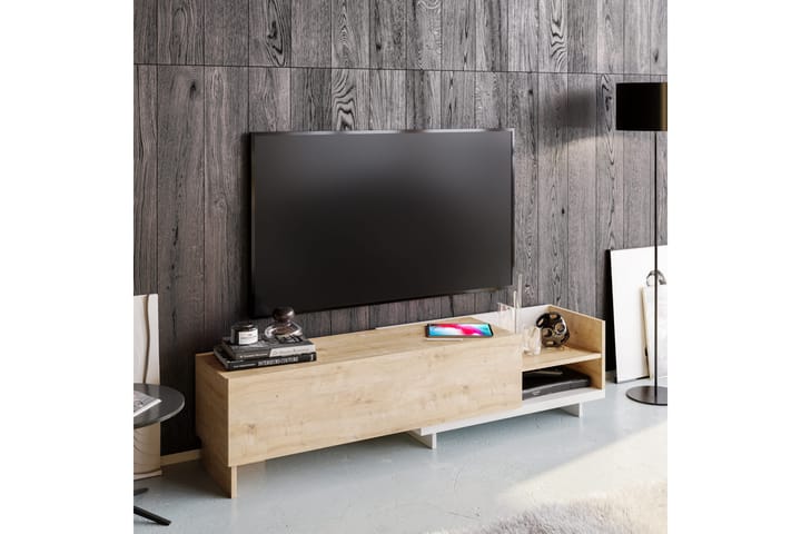 TV-taso Zakkum 165x41 cm - Valkoinen - Tv taso & Mediataso
