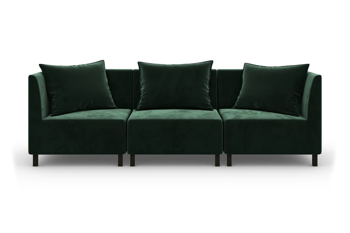 Moduulisohva Darlene 3:n ist Sametti - Tummanvihreä - 3:n istuttava sohva - Sohva - Samettisohva
