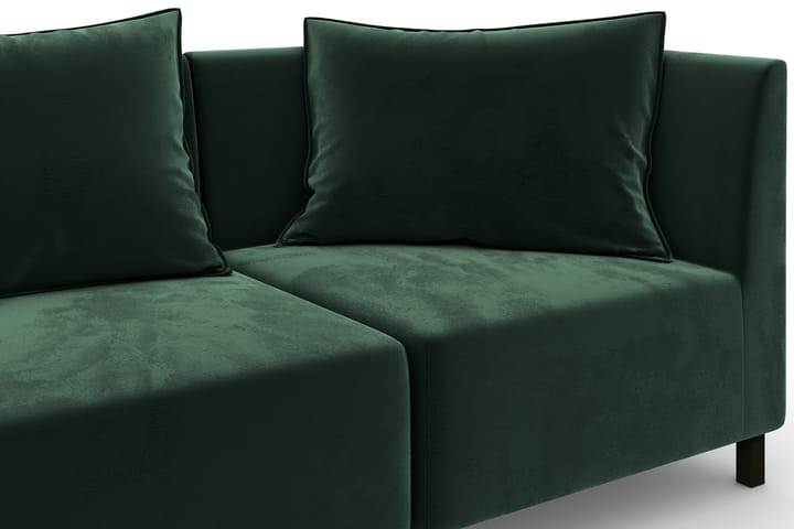 Moduulisohva Darlene 3:n ist Sametti - Tummanvihreä - 3:n istuttava sohva - Sohva - Samettisohva