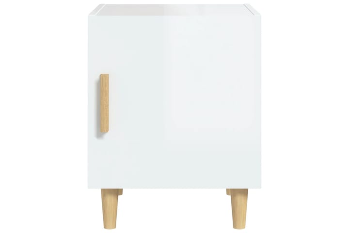 beBasic Yöpöydät 2 kpl korkeakiilto valkoinen tekninen puu - Valkoinen - Yöpöytä