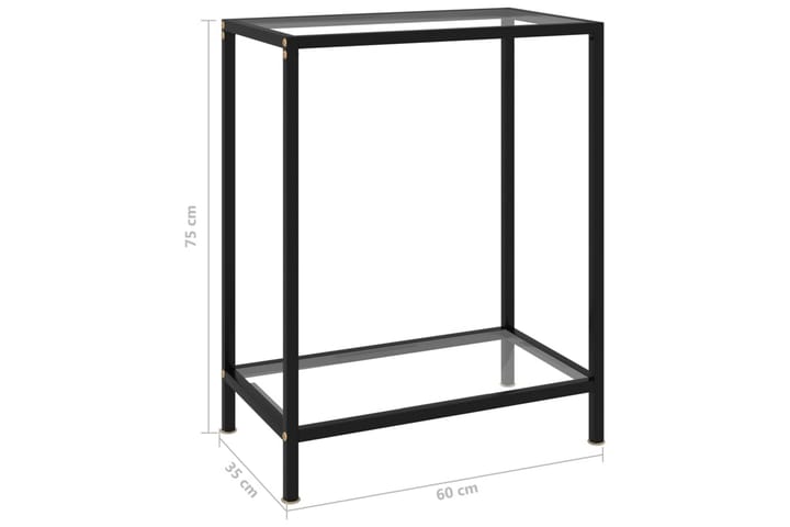 Konsolipöytä läpinäkyvä 60x35x75 cm karkaistu lasi - Läpinäkyvä - Konsolipöytä - Eteispöytä