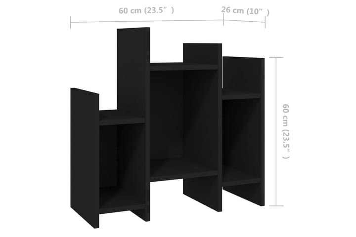 Sivukaappi musta 60x26x60 cm lastulevy - Lamppupöytä - Tarjotinpöytä & pikkupöytä