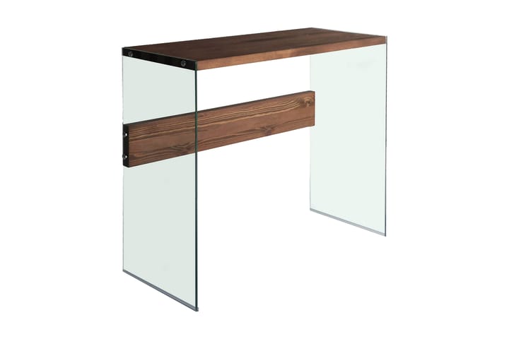 Sivupöytä Niagarania 91 cm - Tummanruskea/Karkaistu lasi - Tarjotinpöytä & pikkupöytä - Lamppupöytä