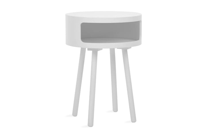 Sivupöytä Ashvins 40 cm Pyöreä - Valkoinen - Tarjotinpöytä & pikkupöytä - Lamppupöytä