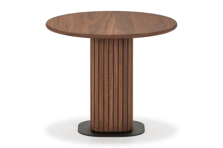 Sivupöytä Neandir 53 cm Pyöreä Massiivipähkinä - Pähkinä - Tarjotinpöytä & pikkupöytä - Lamppupöytä