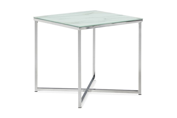 Sivupöytä Valeria 45 cm - Valkoinen/Kromi - Tarjotinpöytä & pikkupöytä - Marmorip�öydät - Lamppupöytä