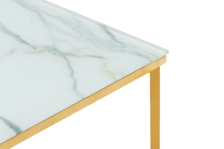 Sivupöytä Valeria 45 cm - Valkoinen/Messinki - Tarjotinpöytä & pikkupöytä - Marmoripöydät - Lamppupöytä