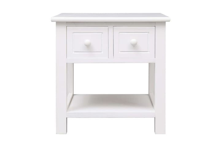 Sivupöytä valkoinen 40x40x40 cm keisaripuu - Valkoinen - Tarjotinpöytä & pikkupöytä - Lamppupöytä