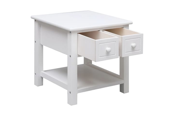 Sivupöytä valkoinen 40x40x40 cm keisaripuu - Valkoinen - Tarjotinpöytä & pikkupöytä - Lamppupöytä