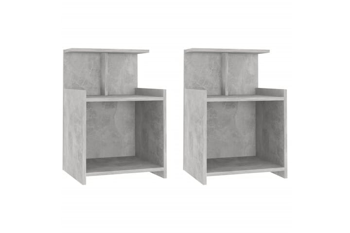 Yöpöydät 2 kpl betoninharmaa 40x35x60 cm lastulevy - Yöpöytä