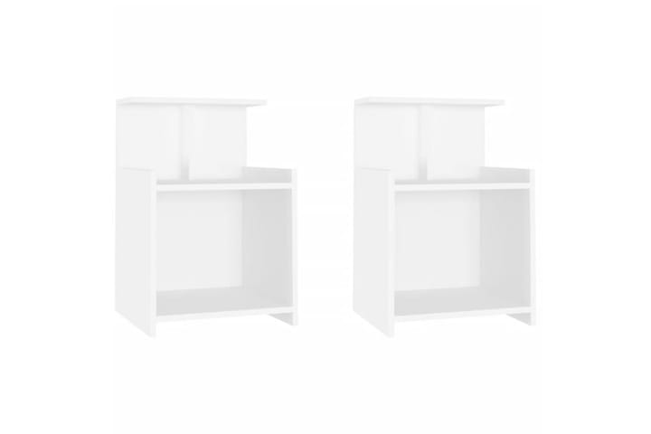 Yöpöydät 2 kpl valkoinen 40x35x60 cm lastulevy - Yöpöytä