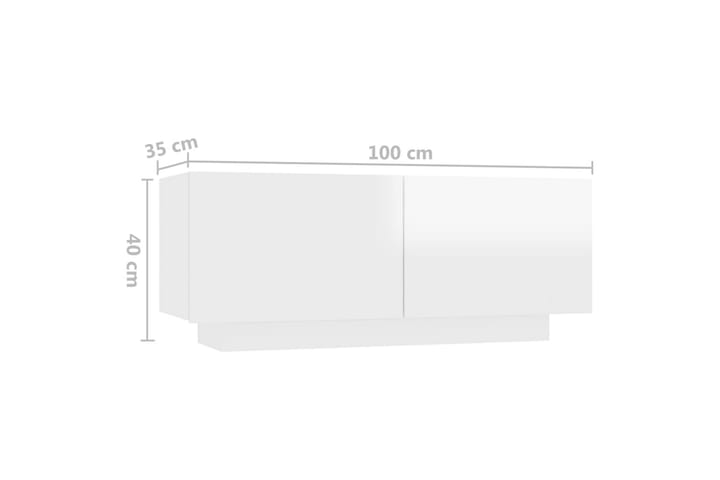 Yöpöytä korkeakiilto valkoinen 100x35x40 cm lastulevy - Yöpöytä