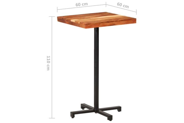 Baaripöytä neliö 60x60x110 cm täysi akaasiapuu - Ruskea - Baaripöytä