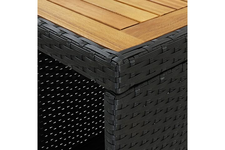 Baaripöytä säilytystelineellä 120x60x110 cm polyrottinki - Musta - Baaripöytä