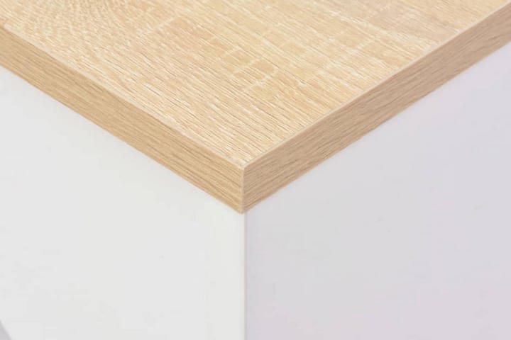 Baaripöytä siirrettävällä hyllyllä valkoinen 138x40x120 cm - Valkoinen - Baaripöytä