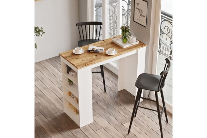 Baaripöytä Spaarndam 120 cm - Luonnonväri/Valkoinen - Baaripöytä