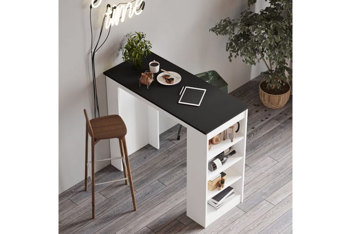 Baaripöytä Spaarndam 120 cm - Valkoinen/Musta - Baaripöytä