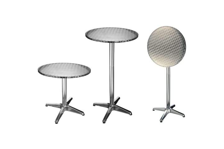 HI Kokoontaittuva bistropöytä alumiini 60x60x(58-115)cm - Hopea - Baaripöytä