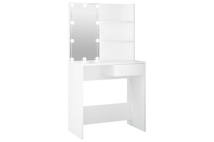 beBasic Peilipöytä LED-valoilla valkoinen 74,5x40x141 cm - Valkoinen - Meikki- & kampauspöydät