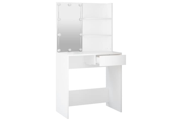 beBasic Peilipöytä LED-valoilla valkoinen 74,5x40x141 cm - Valkoinen - Meikki- & kampauspöydät