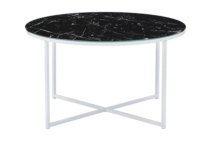 Sohvapöytä Valeria 80 cm Pyöreä Marmorikuvio - Musta - Marmoripöydät - Sohvapöytä