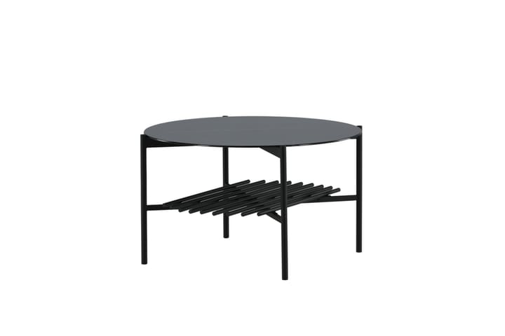 Sohvapöytä Von Staf 80 cm Pyöreä Marmori/Musta - Musta - Marmoripöydät - Sohvapöytä