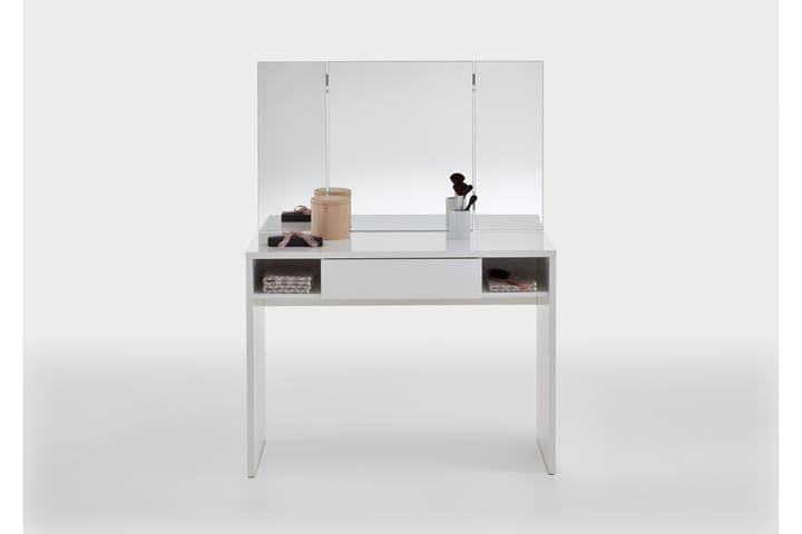 Meikkipöytä Sakara 100 cm - Valkoinen - Meikkipöytä peilillä - Meikki- & kampauspöydät