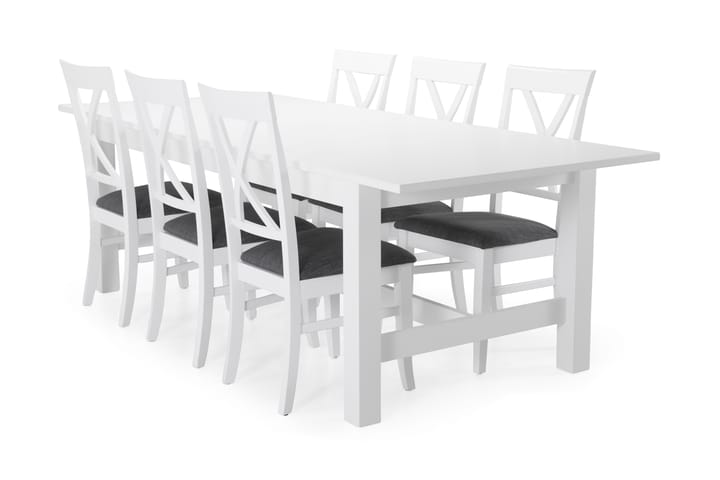 Ruokapöytä Isadora 6 Twain tuolia - Valkoinen - Ruokailuryhm�ä