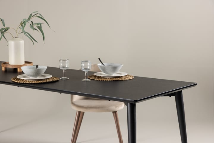 Ellis Ruokapöytä 230x85 cm Musta - Venture Home - Ruokapöydät & keittiön pöydät