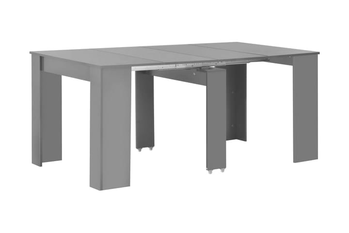 Jatkettava ruokapöytä korkeakiilto harmaa 175x90x75 cm - Harmaa - Ruokapöydät & keittiön pöydät