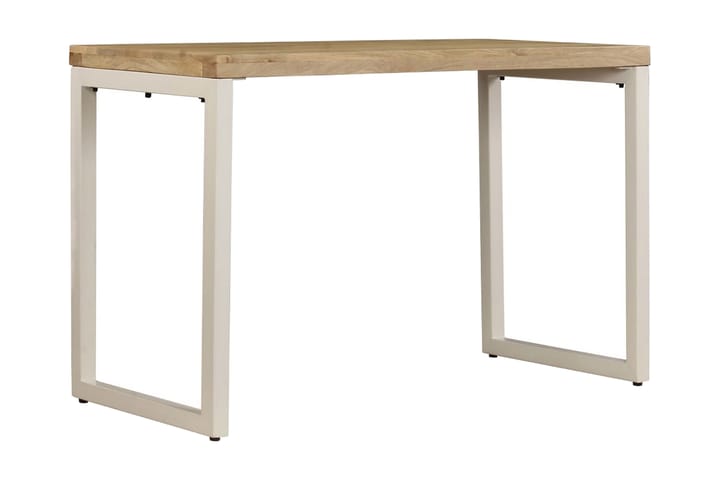Ruokapöytä 115x55x76 cm täysi mangopuu ja teräs - Ruskea - Ruokapöydät & keittiön pöydät