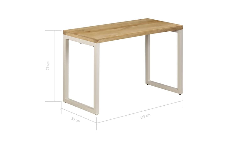 Ruokapöytä 115x55x76 cm täysi mangopuu ja teräs - Ruskea - Ruokapöydät & keittiön pöydät